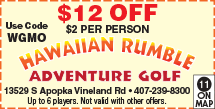 Special Coupon Offer for Hawaiian Rumble Adventure Golf